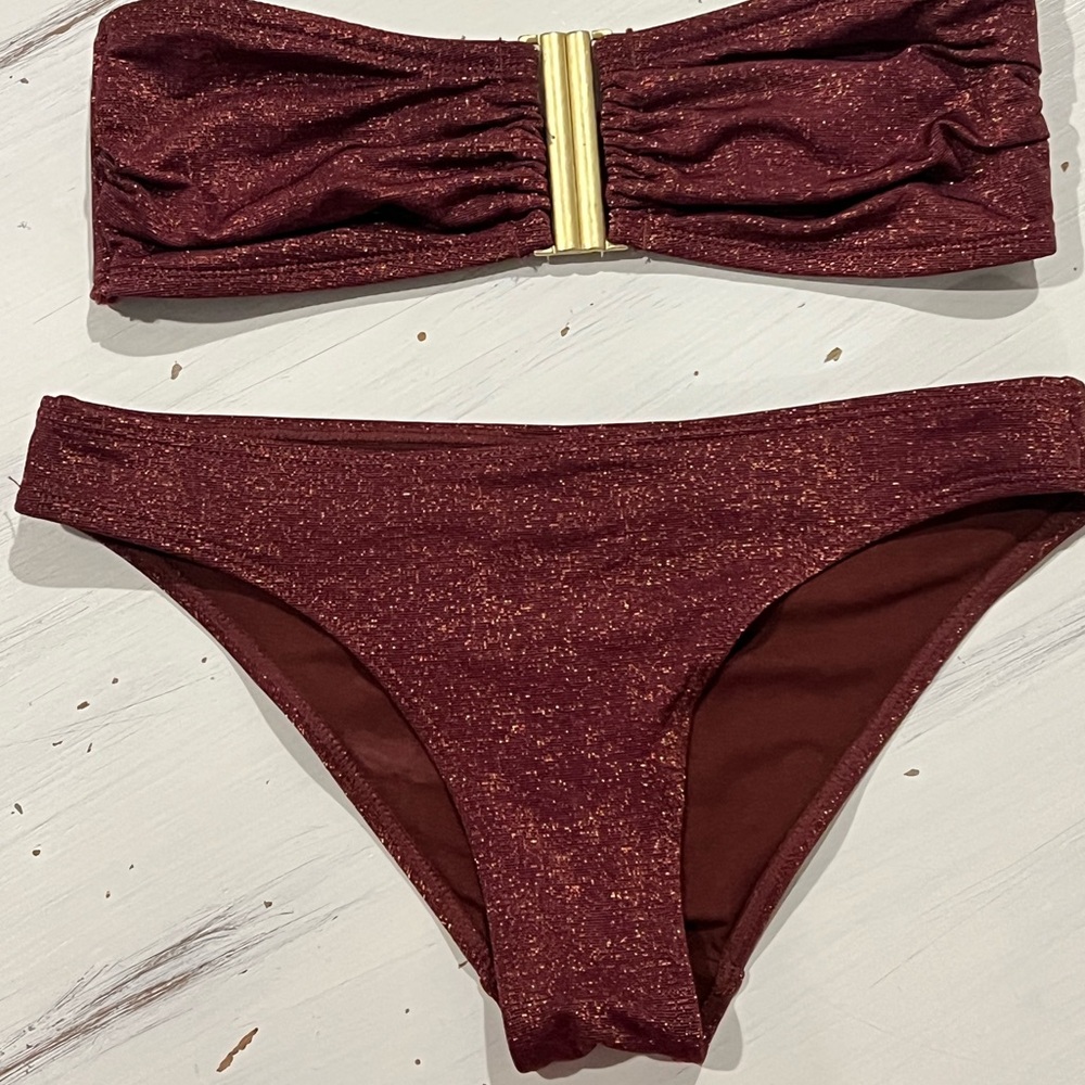 H&M Maroon Bikini with Metallic Detail